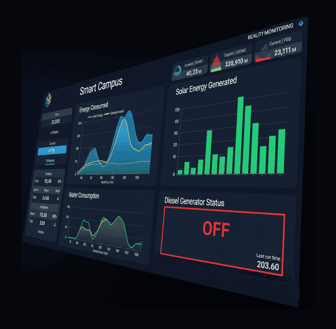 Visual representation of smart campus systems or benefits