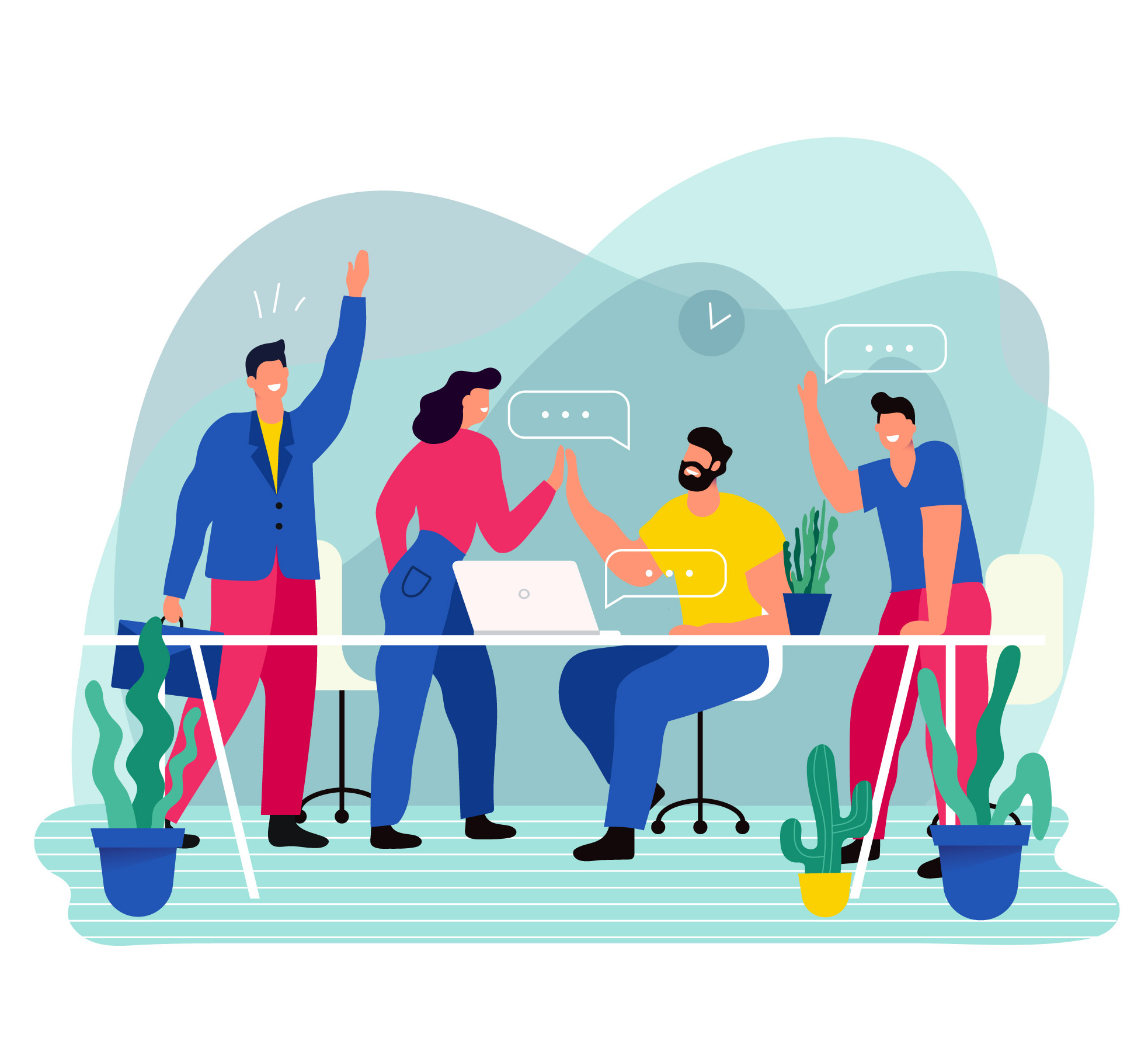 Team illustration showing diverse group of people